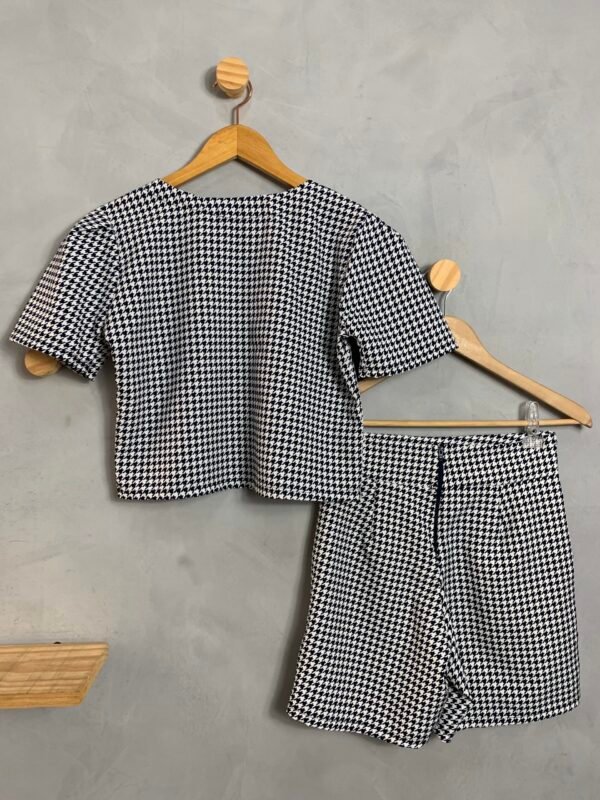 Conjunto Cropped e Shorts Pied de Poule - Image 3