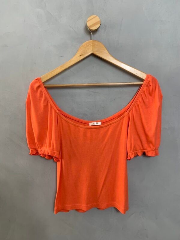 Blusa Laranja Malha Canelada