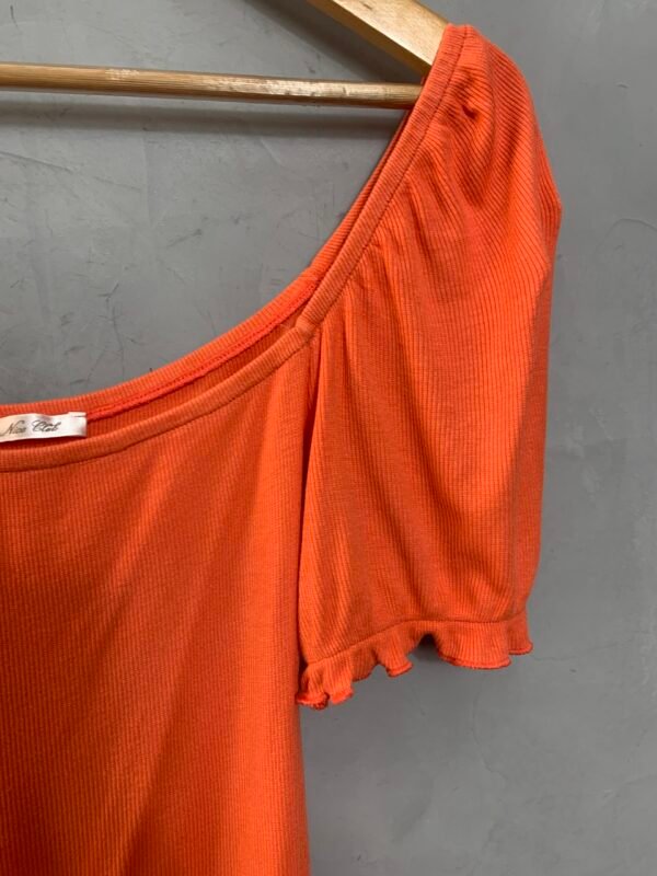 Blusa Laranja Malha Canelada - Image 2