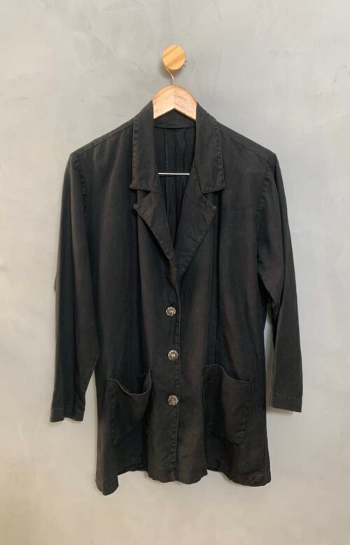 Casaco Preto de Linho Vintage