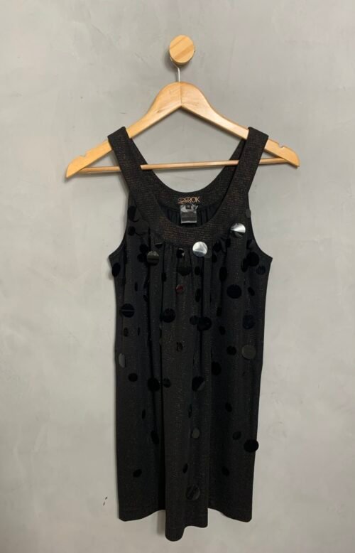 Vestido Preto Paetês Grandes