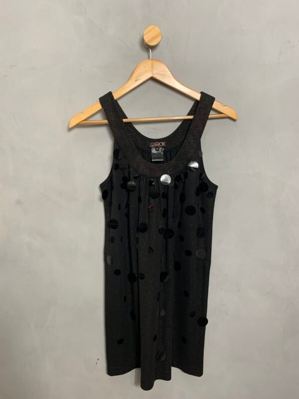 Vestido Preto Paetês Grandes