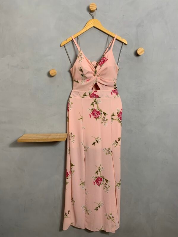 Vestido Rosa Longo Floral