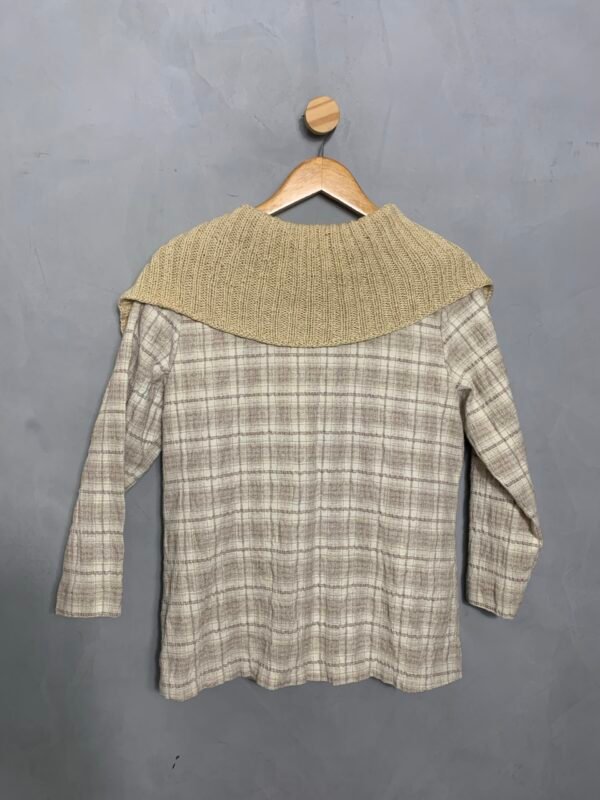 Casaco Xadrez com Gola de Tricot - Image 3