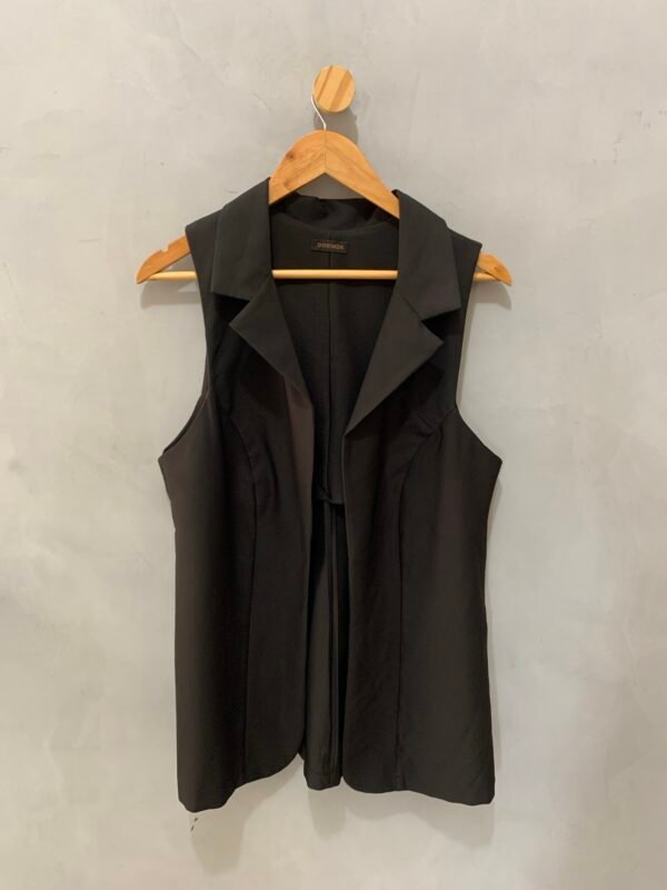 Colete Preto Alongado