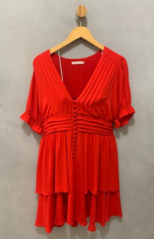 Vestido Vermelho Crepe