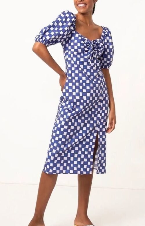 Vestido Quadriculado Azul