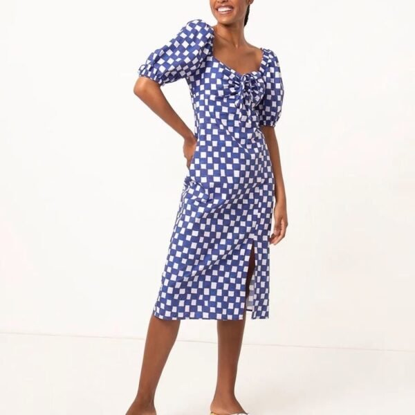 Vestido Quadriculado Azul