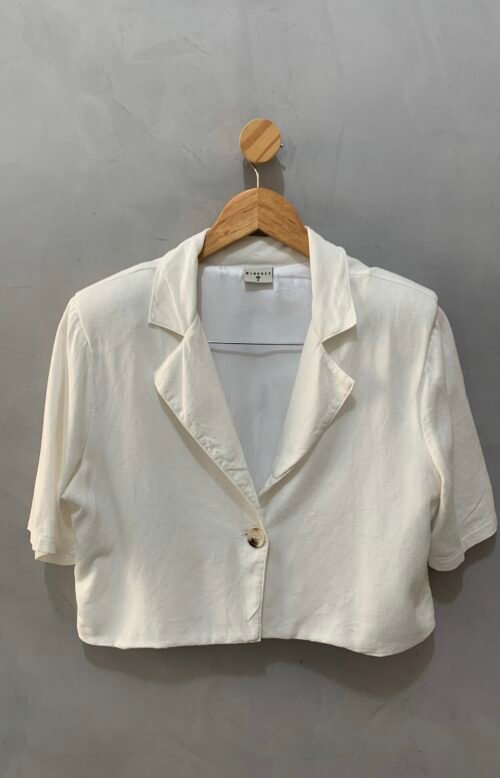 Blazer Cropped Off White