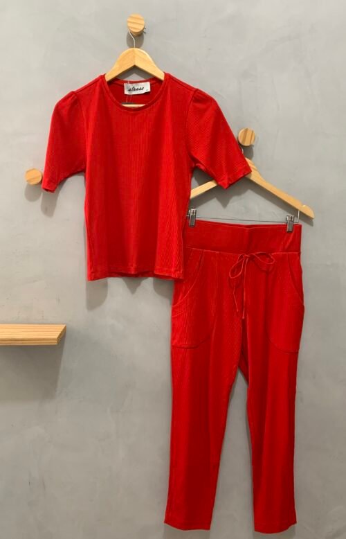 Conjunto Malha Canelada Strass (NOVO)