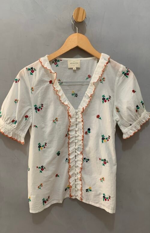 Blusa Bordada de Algodão Sezáne