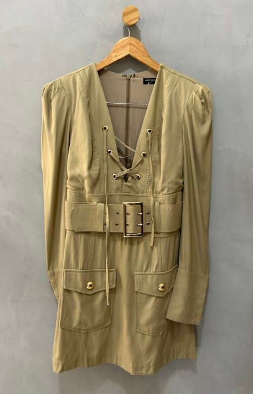 Vestido Cáqui com Cinto Anne Fernandes