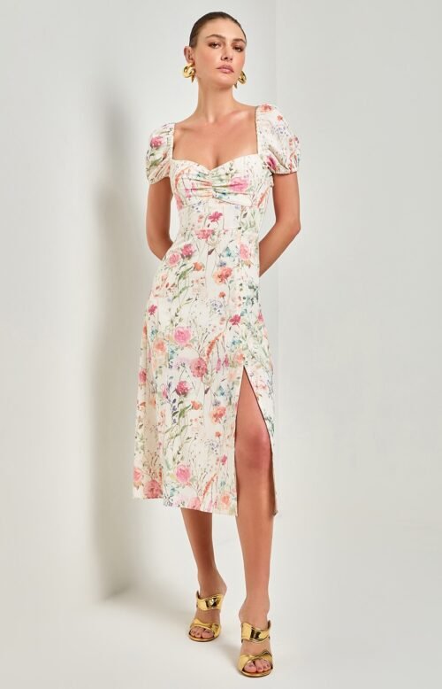 Vestido Midi Floral Ave Rara