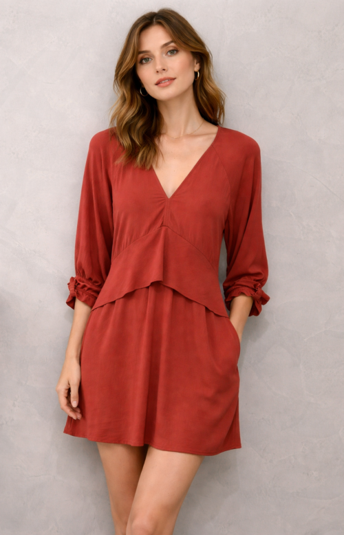 Vestido Terracota Maria Filó