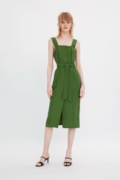 Vestido Midi Linho Zara