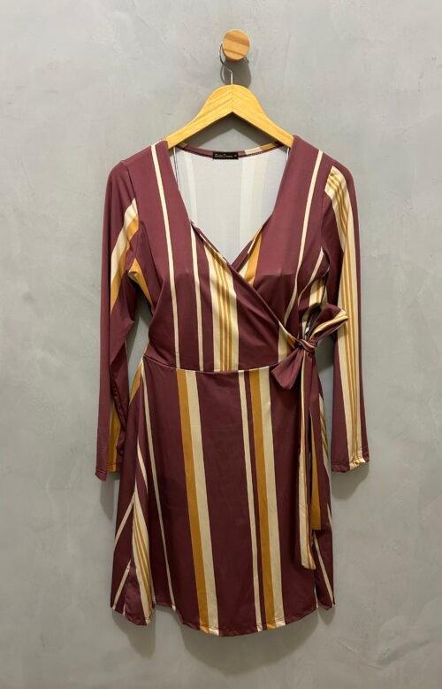 Vestido Envelope Listras Verticais